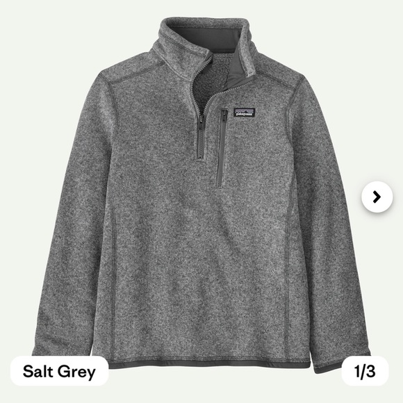 Patagonia Kids' 1/4-Zip Fleece Sweater in Grey - Picture 1 of 5
